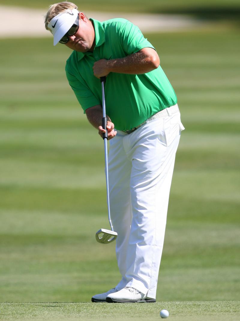 Carl Pettersson of Sweden putts for birdie on the eighth hole during the final round of the RBC Heritage at Harbour Town Golf Links on Hilton Head Island, S.C., in April. The long putter he uses is in danger of being banned. Carl Pettersson of Sweden putts for birdie on the eighth hole during the final round of the RBC Heritage at Harbour Town Golf Links on Hilton Head Island, S.C., in April. The long putter he uses is in danger of being banned.