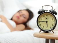 Sleeping with an alarm clock. Sleeping with an alarm clock.