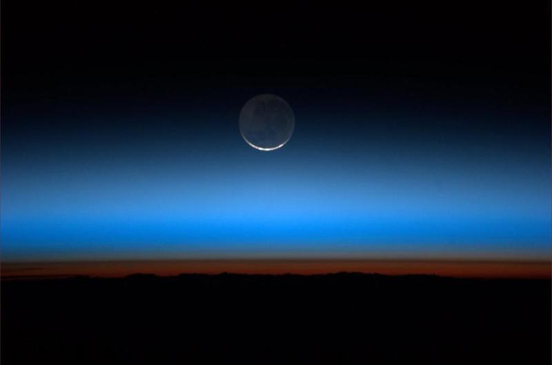 The moon, seen from the International Space Station, on July 31. The moon, seen from the International Space Station, on July 31.
