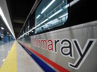A Marmaray Project train awaits its inauguration ceremony in Istanbul on Tuesday. A Marmaray Project train awaits its inauguration ceremony in Istanbul on Tuesday.