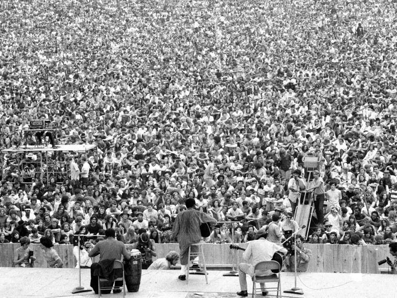 The crowd at Richie Havens' Woodstock-opening set on Aug. 15, 1969. The crowd at Richie Havens' Woodstock-opening set on Aug. 15, 1969.