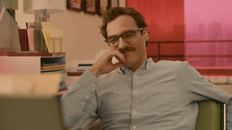 Joaquin Phoenix plays a man in love with an operating system in director Spike Jonze's latest film, Her. Joaquin Phoenix plays a man in love with an operating system in director Spike Jonze's latest film, Her.