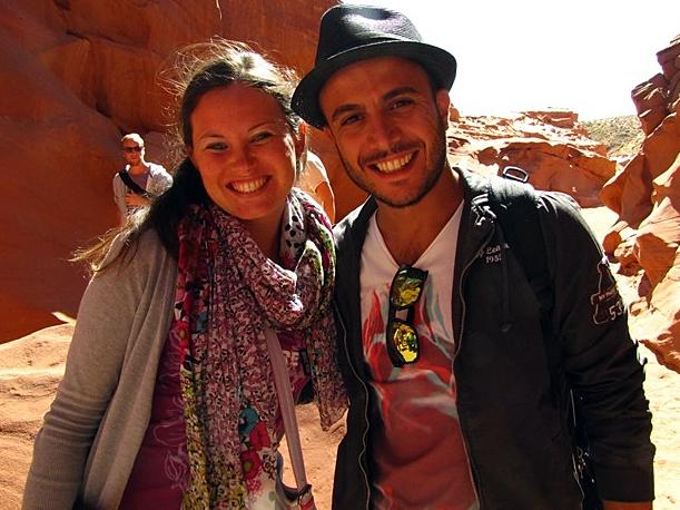 Mariluisa and Andrea Caricchia traveled 6,000 miles from Italy to spend their honeymoon at the Grand Canyon. Instead, they are exploring tribal land. Mariluisa and Andrea Caricchia traveled 6,000 miles from Italy to spend their honeymoon at the Grand Canyon. Instead, they are exploring tribal land.