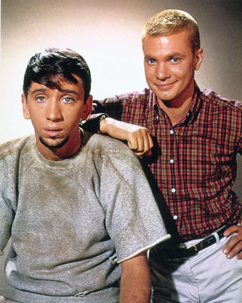 The Many Loves of Dobie Gillis is the first in a straight line of teen comedies from the teen point of view. It starred Dwayne Hickman (right) as Dobie and Bob Denver as his best friend, Maynard. The Many Loves of Dobie Gillis is the first in a straight line of teen comedies from the teen point of view. It starred Dwayne Hickman (right) as Dobie and Bob Denver as his best friend, Maynard.