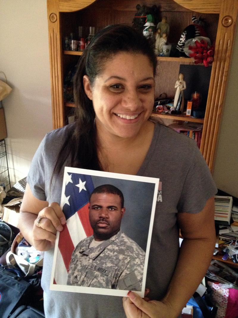 Alicia McCoy holds a photo of her husband, Sgt. Brandon McCoy. Despite taking part in basewide suicide prevention efforts at Fort Campbell in 2009, Sgt. McCoy took his own life in 2012. Alicia McCoy holds a photo of her husband, Sgt. Brandon McCoy. Despite taking part in basewide suicide prevention efforts at Fort Campbell in 2009, Sgt. McCoy took his own life in 2012.