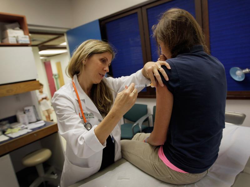 A 13-year-old girl gets an HPV vaccination from Judith Schaechter, a pediatrician at the University of Miami, in 2011. A 13-year-old girl gets an HPV vaccination from Judith Schaechter, a pediatrician at the University of Miami, in 2011.