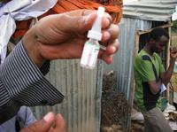 The Ethiopian government has set up about a dozen vaccination booths along its thousand-mile border with Somalia. The Ethiopian government has set up about a dozen vaccination booths along its thousand-mile border with Somalia.