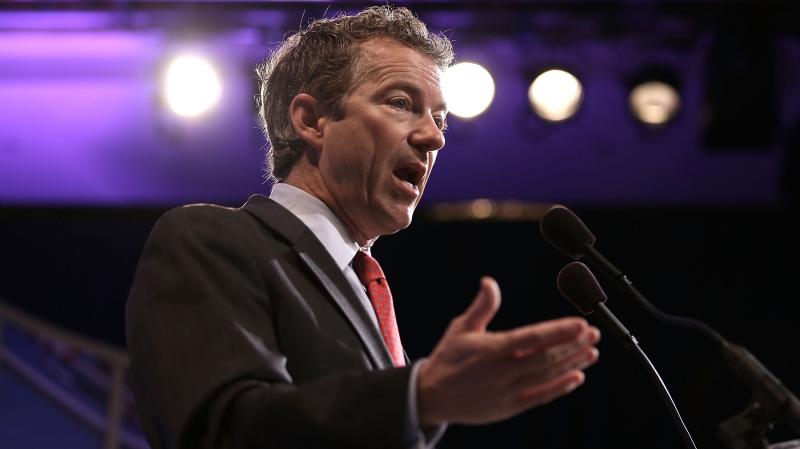 Sen. Rand Paul, R-Ky., shown speaking at a meeting of the U.S. Hispanic Chamber of Commerce on March 19, is promoting libertarian ideas as a way the Republican Party can be more inclusive. Sen. Rand Paul, R-Ky., shown speaking at a meeting of the U.S. Hispanic Chamber of Commerce on March 19, is promoting libertarian ideas as a way the Republican Party can be more inclusive.