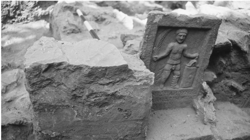 This gladiator tombstone was excavated in a cemetery for these ancient power athletes in what was once Ephesus, in modern-day Turkey. This gladiator tombstone was excavated in a cemetery for these ancient power athletes in what was once Ephesus, in modern-day Turkey.
