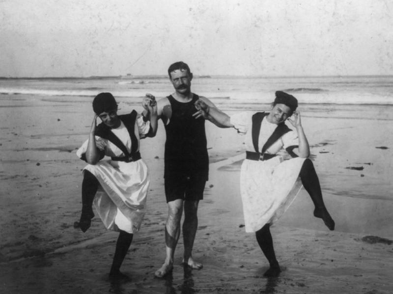 Bathers at the beach, 1897. Bathers at the beach, 1897.