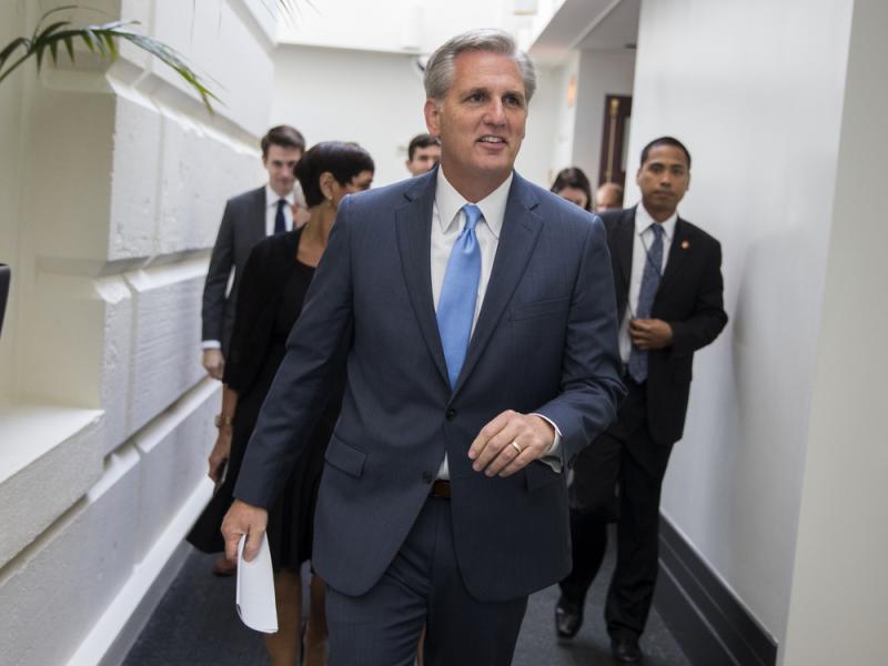 House Majority Leader Kevin McCarthy leaves a meeting on Capitol Hill on Thursday ahead of a nomination vote to replace outgoing House Speaker John Boehner. House Majority Leader Kevin McCarthy leaves a meeting on Capitol Hill on Thursday ahead of a nomination vote to replace outgoing House Speaker John Boehner.