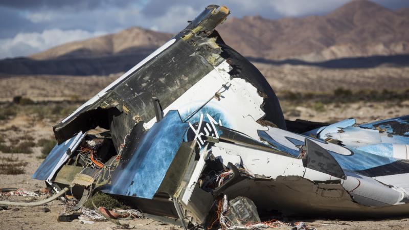 SpaceShipTwo crashed in the Mojave Desert in California on Oct. 31. The co-pilot was killed. SpaceShipTwo crashed in the Mojave Desert in California on Oct. 31. The co-pilot was killed.