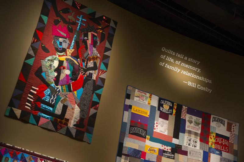 Quilts from the Bill and Camille Cosby collection hang at the Smithsonian's National Museum of African Art in Washington, D.C., in this Nov. 6, 2014, photo. Quilts from the Bill and Camille Cosby collection hang at the Smithsonian's National Museum of African Art in Washington, D.C., in this Nov. 6, 2014, photo.