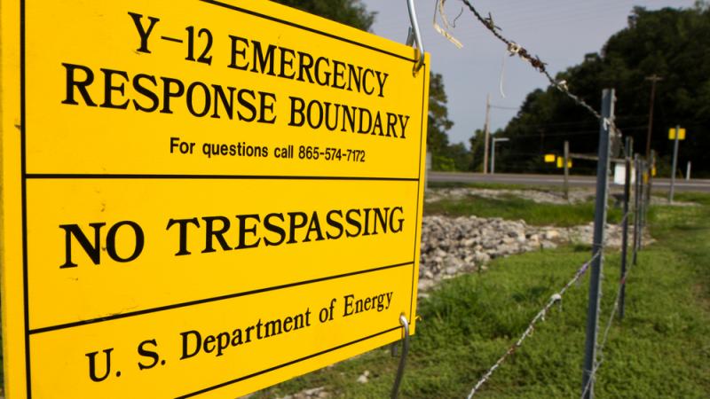 A sign warns against trespassing onto the Y-12 National Security Complex in Oak Ridge, Tenn. Sister Megan Rice and two other anti-war protesters cut through three fences and spray-painted slogans on the wall of a weapons-grade uranium facility in 2012. A sign warns against trespassing onto the Y-12 National Security Complex in Oak Ridge, Tenn. Sister Megan Rice and two other anti-war protesters cut through three fences and spray-painted slogans on the wall of a weapons-grade uranium facility in 2012.