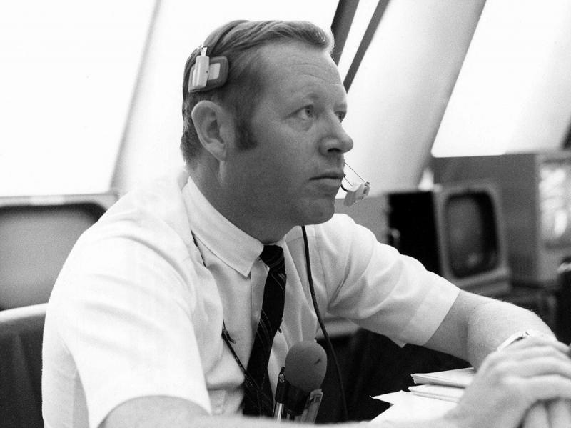 A Nov. 14, 1969, photo made available by NASA shows Jack King in the Firing Room of the Kennedy Space Center's Launch Control Center in Cape Canaveral, Fla., during the countdown for Apollo 12. King, who died Thursday, became known as NASA's A Nov. 14, 1969, photo made available by NASA shows Jack King in the Firing Room of the Kennedy Space Center's Launch Control Center in Cape Canaveral, Fla., during the countdown for Apollo 12. King, who died Thursday, became known as NASA's