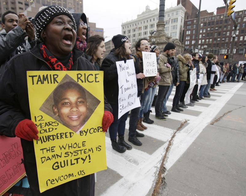 Demonstrators block Public Square in Cleveland in November during a protest over the police shooting of 12-year-old Tamir Rice. Demonstrators block Public Square in Cleveland in November during a protest over the police shooting of 12-year-old Tamir Rice.