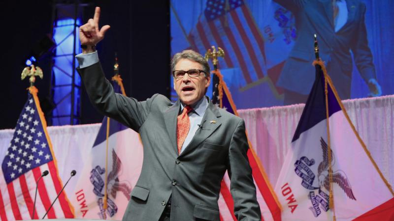 Former Texas Gov. Rick Perry speaks at the Iowa Faith & Freedom 15th Annual Spring Kick Off in Iowa in April. Former Texas Gov. Rick Perry speaks at the Iowa Faith & Freedom 15th Annual Spring Kick Off in Iowa in April.