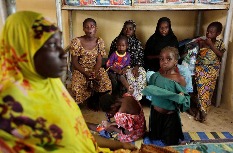 Nigerian soldiers rescued these women and children from Boko Haram extremists. Nigerian soldiers rescued these women and children from Boko Haram extremists.