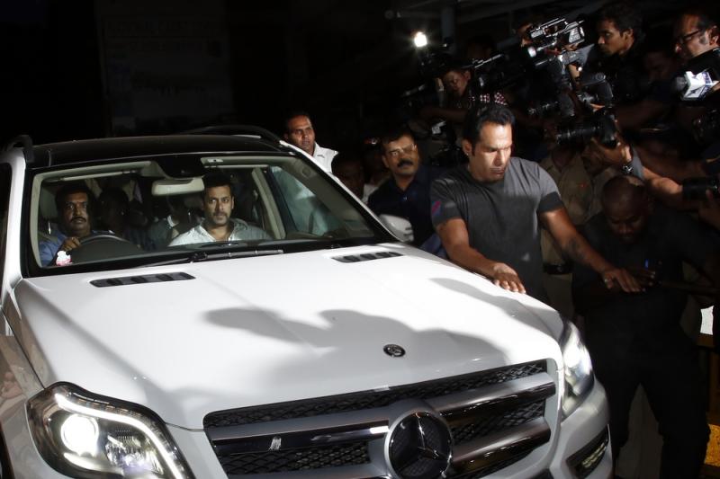 Bollywood actor Salman Khan leaves the Mumbai Sessions Court after the verdict against him on Wednesday. Khan, 49, was sentenced to five years in prison on charges of driving a vehicle over five men sleeping on a sidewalk, killing one of them. Bollywood actor Salman Khan leaves the Mumbai Sessions Court after the verdict against him on Wednesday. Khan, 49, was sentenced to five years in prison on charges of driving a vehicle over five men sleeping on a sidewalk, killing one of them.