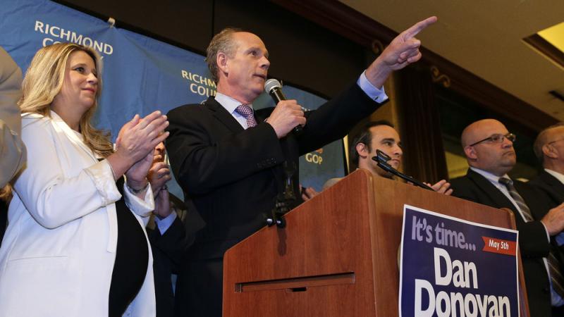 District Attorney Dan Donovan celebrates after his win in a special election to Congress from Staten Island, N.Y. District Attorney Dan Donovan celebrates after his win in a special election to Congress from Staten Island, N.Y.