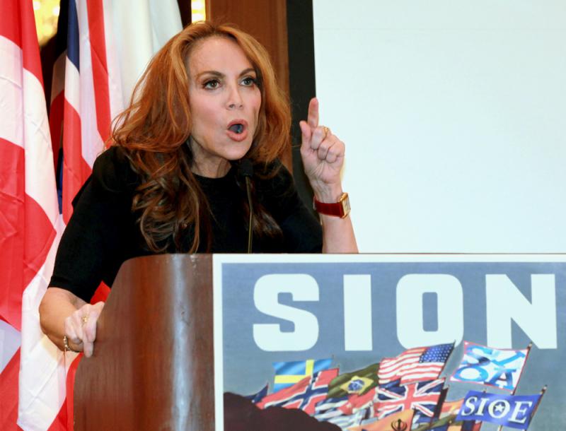 Blogger Pamela Geller speaks at a Sept. 11, 2012, conference she organized in New York titled "Stop Islamization of America." Blogger Pamela Geller speaks at a Sept. 11, 2012, conference she organized in New York titled "Stop Islamization of America."