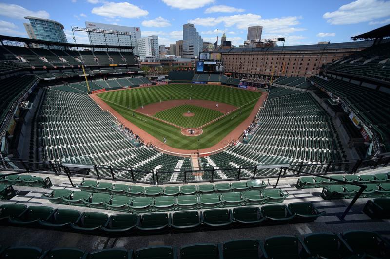 Baltimore Orioles pitcher Ubaldo Jimenez delivers a pitch against the Chicago White Sox in the first inning of a baseball game without fans on Wednesday in Baltimore. Baltimore Orioles pitcher Ubaldo Jimenez delivers a pitch against the Chicago White Sox in the first inning of a baseball game without fans on Wednesday in Baltimore.