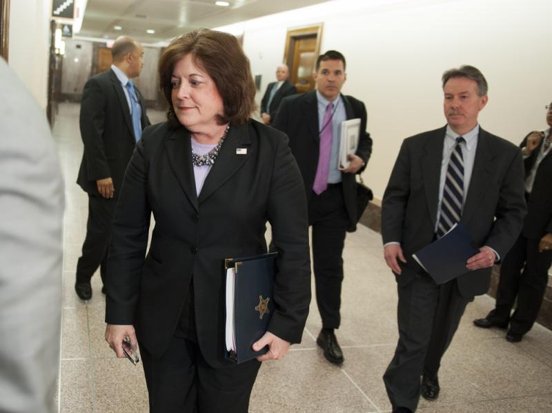Secret Service director Julia Pierson enters a hearing room in April to answer questions before a closed meeting of the Senate homeland security committee in Washington. Today, Pierson will appear before a House committee to respond to questions about Whi Secret Service director Julia Pierson enters a hearing room in April to answer questions before a closed meeting of the Senate homeland security committee in Washington. Today, Pierson will appear before a House committee to respond to questions about Whi