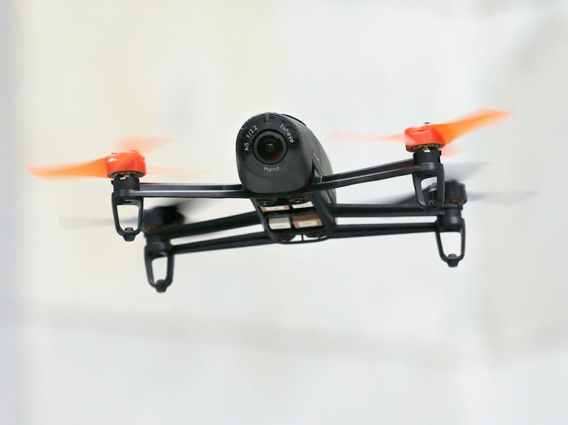 A 'Parrot Bebop' drone, used to take images, flies during a demo in San Francisco. A 'Parrot Bebop' drone, used to take images, flies during a demo in San Francisco.