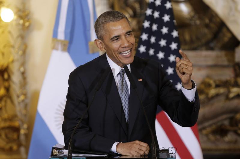 President Obama answers questions during a joint news conference with Argentine President Mauricio Macri at the Casa Rosada Presidential Palace in Buenos Aires on Wednesday. President Obama answers questions during a joint news conference with Argentine President Mauricio Macri at the Casa Rosada Presidential Palace in Buenos Aires on Wednesday.