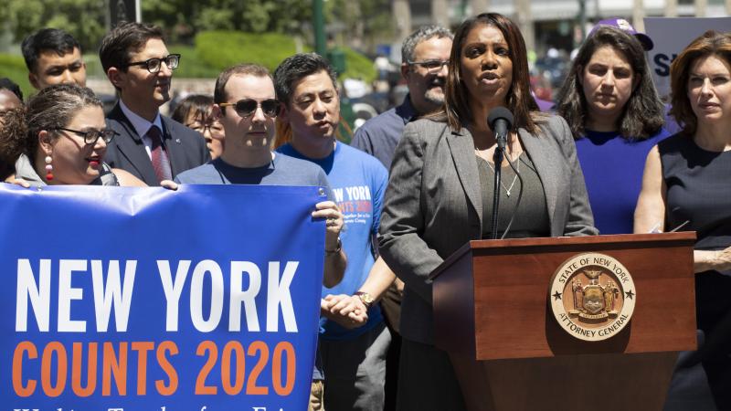 New York State Attorney General Letitia James speaks at a June news conference in New York City. James' office is now leading a coalition of states and other groups in defending the Census Bureau's long-standing policy of including unauthorized immigrants New York State Attorney General Letitia James speaks at a June news conference in New York City. James' office is now leading a coalition of states and other groups in defending the Census Bureau's long-standing policy of including unauthorized immigrants