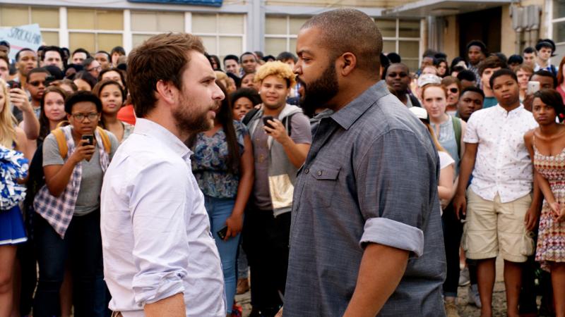 Someone's About to Get Schooled: Charlie Day and Ice Cube in Fist Fight. Someone's About to Get Schooled: Charlie Day and Ice Cube in Fist Fight.