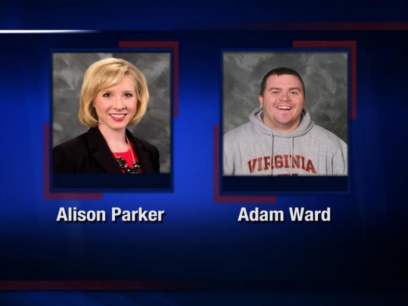 Reporter Alison Parker and photojournalist Adam Ward were killed by a gunman Wednesday morning while broadcasting live in Moneta, Va. WDBJ7 paid tribute to the two journalists by sharing this image on Twitter. Reporter Alison Parker and photojournalist Adam Ward were killed by a gunman Wednesday morning while broadcasting live in Moneta, Va. WDBJ7 paid tribute to the two journalists by sharing this image on Twitter.