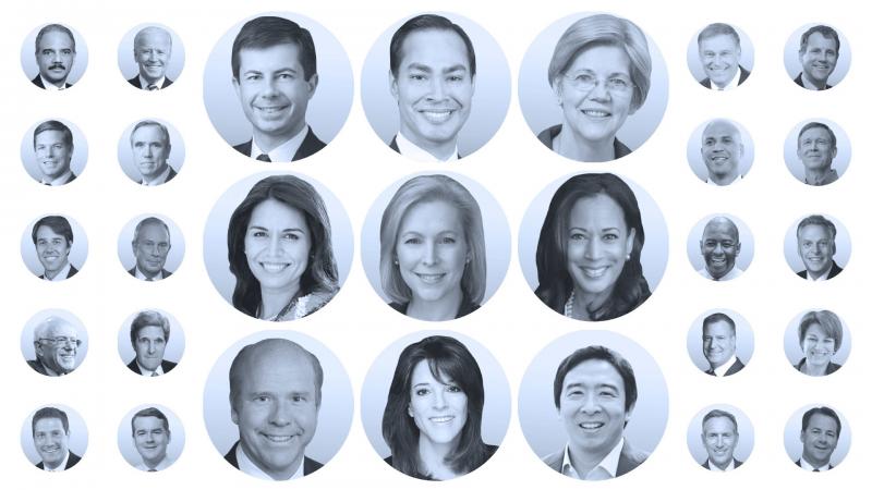 Declared candidates for the 2020 Democratic presidential nomination include Pete Buttigieg, Julián Castro and Elizabeth Warren. Declared candidates for the 2020 Democratic presidential nomination include Pete Buttigieg, Julián Castro and Elizabeth Warren.