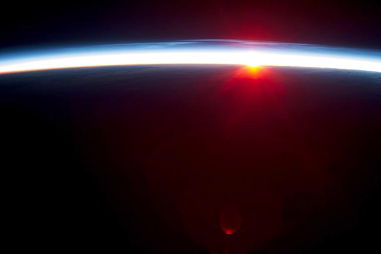 Earth's atmosphere viewed from the International Space Station.