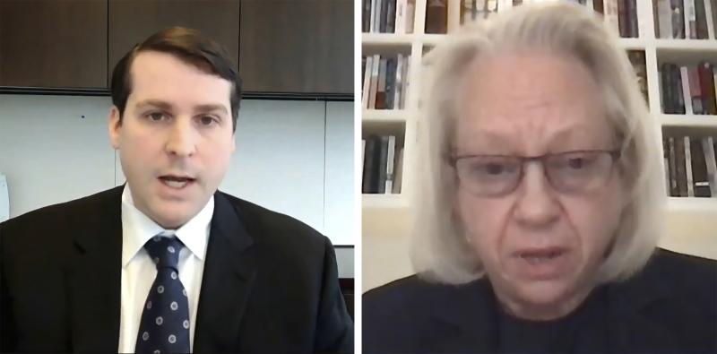 David (left) and Kathe Sackler, members of the family that owns Purdue Pharma, the maker of Oxycontin, testified via video to a House Oversight Committee hearing on Dec. 17, 2020. Sackler family members have acknowledged that the drug had a role in the op David (left) and Kathe Sackler, members of the family that owns Purdue Pharma, the maker of Oxycontin, testified via video to a House Oversight Committee hearing on Dec. 17, 2020. Sackler family members have acknowledged that the drug had a role in the op