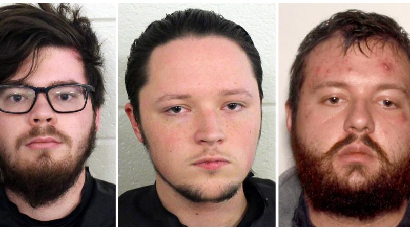 From left: Luke Austin Lane, Jacob Kaderli and Michael Helterbrand are accused of plotting "to overthrow the government and murder a Bartow County couple," according to police in Floyd County, Ga. From left: Luke Austin Lane, Jacob Kaderli and Michael Helterbrand are accused of plotting "to overthrow the government and murder a Bartow County couple," according to police in Floyd County, Ga.
