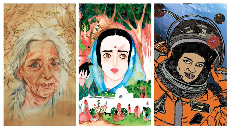 From left: Janaki Ammal (1897-1984), a botanist who developed a sweeter type of sugar cane; Amrita Sher-Gil (1913-1941), a Hungarian-Indian artist who loved painting traditional Indian customs; and Kalpana Chawla, the first woman of Indian origin to go in From left: Janaki Ammal (1897-1984), a botanist who developed a sweeter type of sugar cane; Amrita Sher-Gil (1913-1941), a Hungarian-Indian artist who loved painting traditional Indian customs; and Kalpana Chawla, the first woman of Indian origin to go in