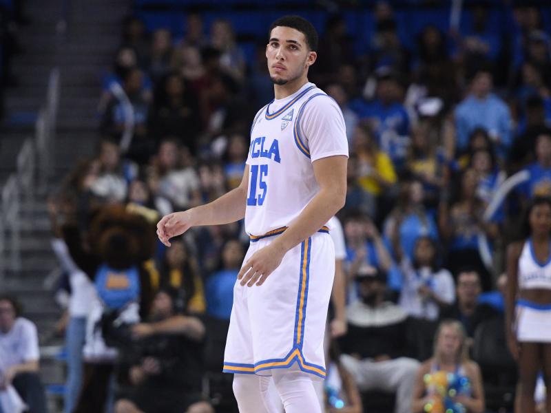 LiAngelo Ball, seen during an exhibition game in Los Angeles on Nov. 1, is one of three UCLA players to have been detained by Chinese authorities, along with Jalen Hill and Cody Riley. Ball is a younger brother of NBA rookie Lonzo Ball. LiAngelo Ball, seen during an exhibition game in Los Angeles on Nov. 1, is one of three UCLA players to have been detained by Chinese authorities, along with Jalen Hill and Cody Riley. Ball is a younger brother of NBA rookie Lonzo Ball.
