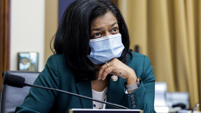 Rep. Pramila Jayapal, D-Wash., is calling for members of Congress who refuse to wear face masks to be fined and removed from the floor of their chamber. Rep. Pramila Jayapal, D-Wash., is calling for members of Congress who refuse to wear face masks to be fined and removed from the floor of their chamber.
