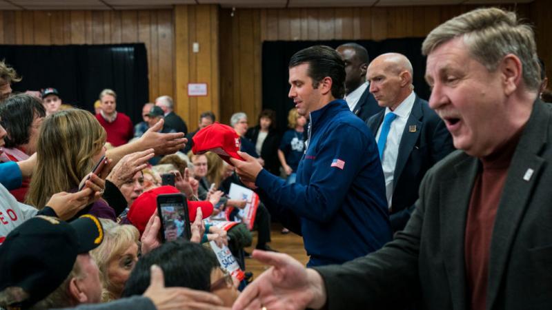 Donald Trump Jr. and Rick Saccone, GOP nominee for Pennsylvania's 18th district, shake hands with supporters during a campaign rally on Monday. Donald Trump Jr. and Rick Saccone, GOP nominee for Pennsylvania's 18th district, shake hands with supporters during a campaign rally on Monday.