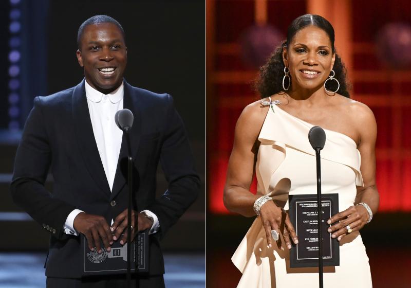 Audra McDonald and Leslie Odom Jr. will host different parts of the Tony Awards broadcast on Sept. 26: the awards ceremony and the following two-hour celebration of Broadway's return, respectively. Audra McDonald and Leslie Odom Jr. will host different parts of the Tony Awards broadcast on Sept. 26: the awards ceremony and the following two-hour celebration of Broadway's return, respectively.