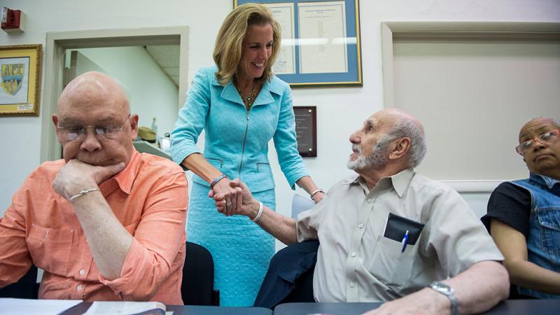 Candidate for U.S. Senate Katie McGinty, D-Pa., shakes hands with attendees as she arrives for her roundtable discussion with seniors at the Philadelphia Federation of Teachers in Philadelphia last week. Candidate for U.S. Senate Katie McGinty, D-Pa., shakes hands with attendees as she arrives for her roundtable discussion with seniors at the Philadelphia Federation of Teachers in Philadelphia last week.