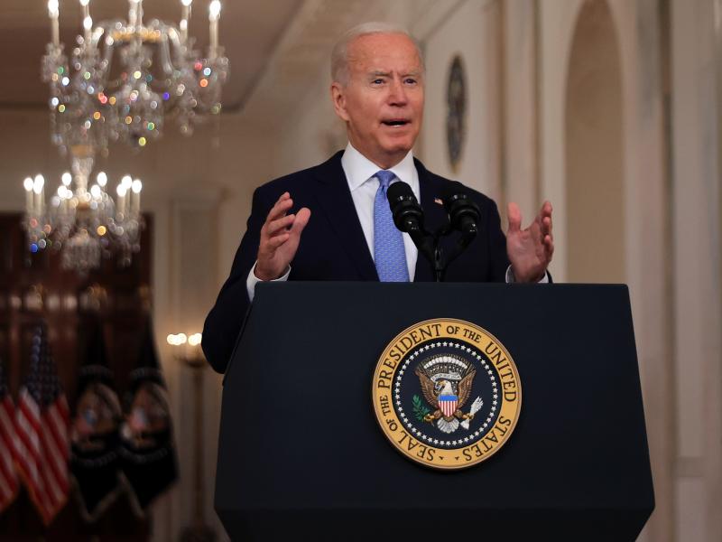 U.S. President Joe Biden delivers remarks on the end of the war in Afghanistan in the State Dining Room at the White House on August 31, 2021 in Washington, DC. (Photo by Chip Somodevilla/Getty Images) U.S. President Joe Biden delivers remarks on the end of the war in Afghanistan in the State Dining Room at the White House on August 31, 2021 in Washington, DC. (Photo by Chip Somodevilla/Getty Images)