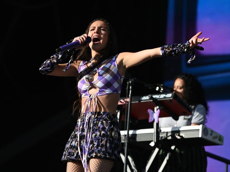 Olivia Rodrigo teamed up with Lily Allen to perform "F You" at the Glastonbury Festival last week. Olivia Rodrigo teamed up with Lily Allen to perform "F You" at the Glastonbury Festival last week.