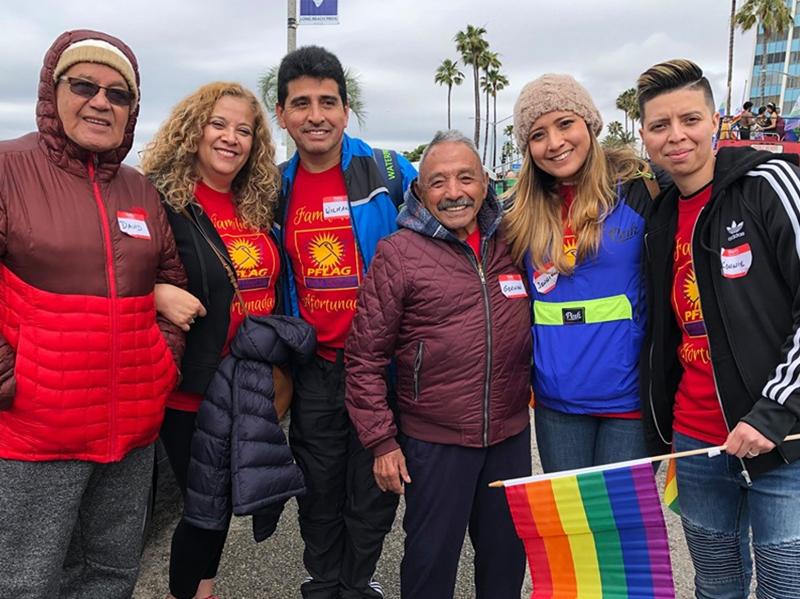 PFLAG En Español members celebrate Pride in Los Angeles. PFLAG En Español members celebrate Pride in Los Angeles.