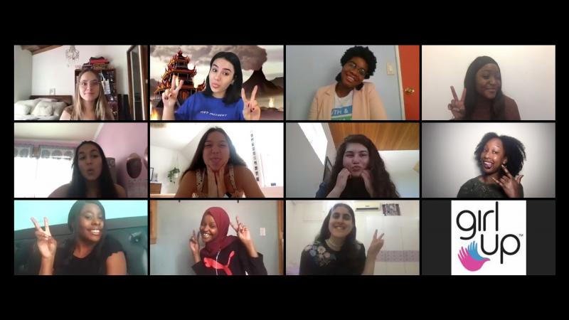 Teenage leaders in the global group Girl Up met for their annual conference via Zoom. NPR interviewed 11 of the attendees. Top row, from left: Salomé Beyer, Rebecca Fairweather, Alliyah Logan and Bethel Kyeza. Middle row, from left: Riya Goel, Nora DiMar Teenage leaders in the global group Girl Up met for their annual conference via Zoom. NPR interviewed 11 of the attendees. Top row, from left: Salomé Beyer, Rebecca Fairweather, Alliyah Logan and Bethel Kyeza. Middle row, from left: Riya Goel, Nora DiMar