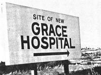 Grace Hospital in Morganton, N.C., was funded in part by the Hill-Burton Act. Construction began in 1969. Grace Hospital in Morganton, N.C., was funded in part by the Hill-Burton Act. Construction began in 1969.