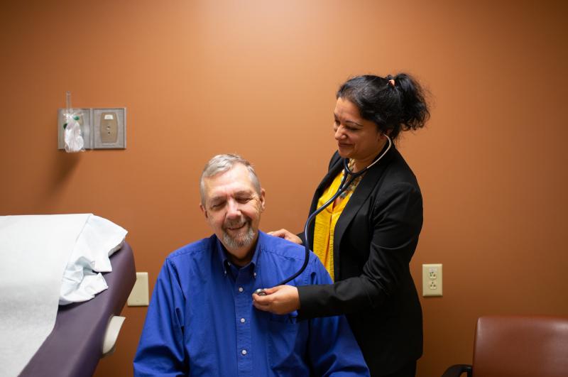 Geriatric oncologist Supriya Gupta Mohile meets with patient Jim Mulcahy at Highland Hospital in Rochester, N.Y. "If I didn't do a geriatric assessment and just looked at a patient I wouldn't have the same information," she says. Geriatric oncologist Supriya Gupta Mohile meets with patient Jim Mulcahy at Highland Hospital in Rochester, N.Y. "If I didn't do a geriatric assessment and just looked at a patient I wouldn't have the same information," she says.
