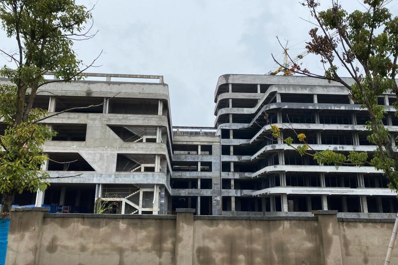 Wuhan Hongxin Semiconductor Manufacturing Co.'s unfinished chip fabrication plant. Wuhan Hongxin Semiconductor Manufacturing Co.'s unfinished chip fabrication plant.