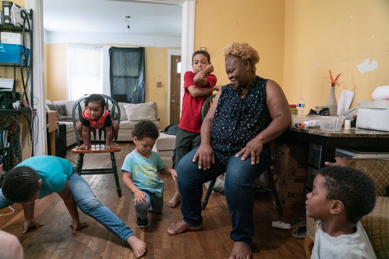 Bridget Desmukes (center) and her husband, Jeffrey, love having a big, active family. "The kids are always climbing on things, flipping all the time — it's not dull," she says, laughing. Because Desmukes had developed preeclampsia in a previous pregnanc Bridget Desmukes (center) and her husband, Jeffrey, love having a big, active family. "The kids are always climbing on things, flipping all the time — it's not dull," she says, laughing. Because Desmukes had developed preeclampsia in a previous pregnanc